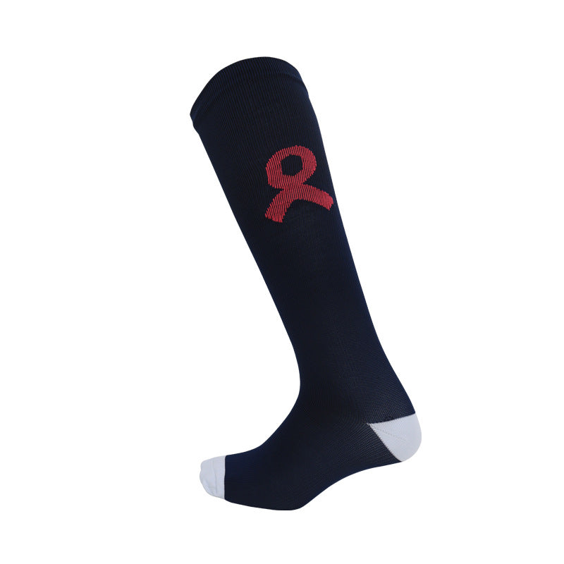Wholesale Valentine's Day ribbon jacquard calf women's socks compression stockings sports running yoga pressure socks